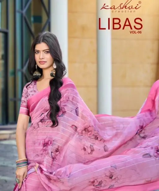 Kashvi Libas Vol 6 Dull Moss Digital Printed Casual Wear Saree Collection