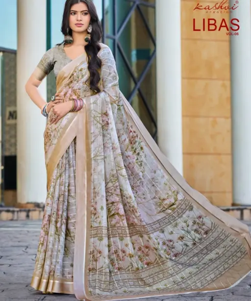 Kashvi Libas Vol 6 Dull Moss Digital Printed Casual Wear Saree Collection