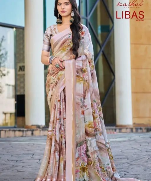 Kashvi Libas Vol 6 Dull Moss Digital Printed Casual Wear Saree Collection