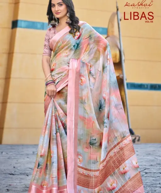Kashvi Libas Vol 6 Dull Moss Digital Printed Casual Wear Saree Collection