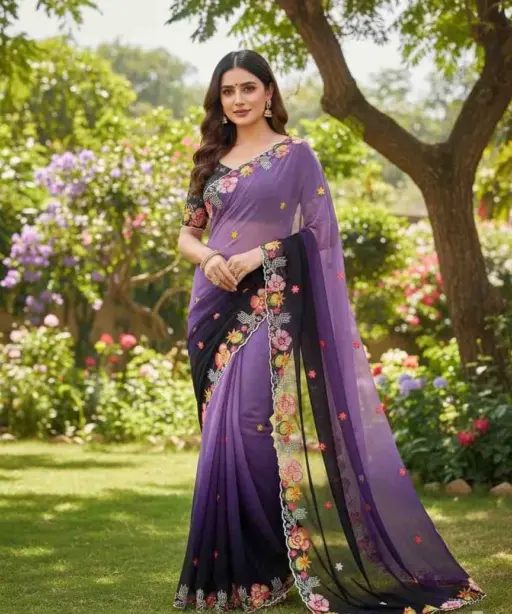 Kc 38 Georgette Sequence Thread Worked Party Wear Saree Collection
