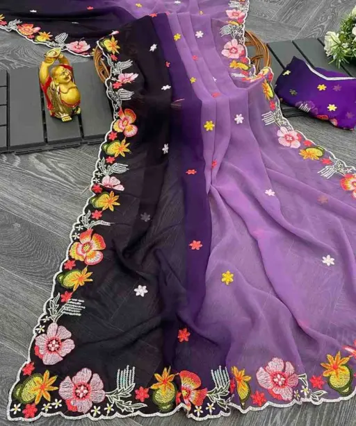 Kc 38 Georgette Sequence Thread Worked Party Wear Saree Collection