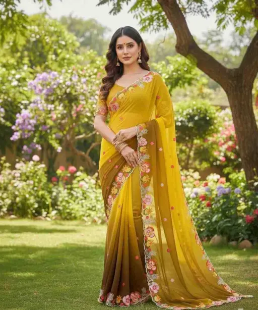 Kc 38 Georgette Sequence Thread Worked Party Wear Saree Collection