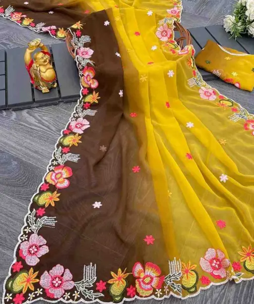 Kc 38 Georgette Sequence Thread Worked Party Wear Saree Collection