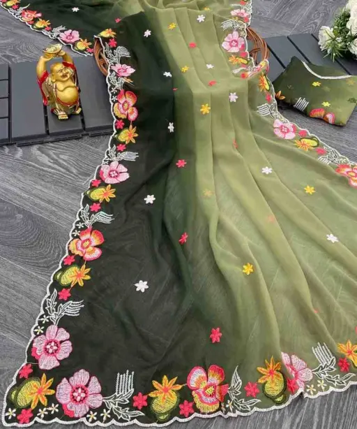 Kc 38 Georgette Sequence Thread Worked Party Wear Saree Collection