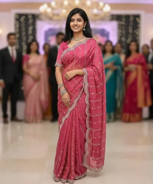 Kc 75 Space Silk Sequence Handworked Designer Saree Collection