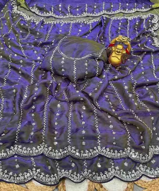 Kc 75 Space Silk Sequence Handworked Designer Saree Collection