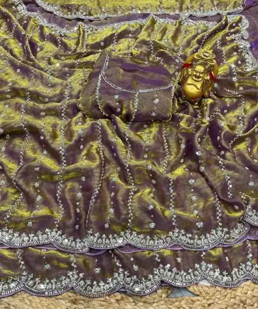 Kc 75 Space Silk Sequence Handworked Designer Saree Collection