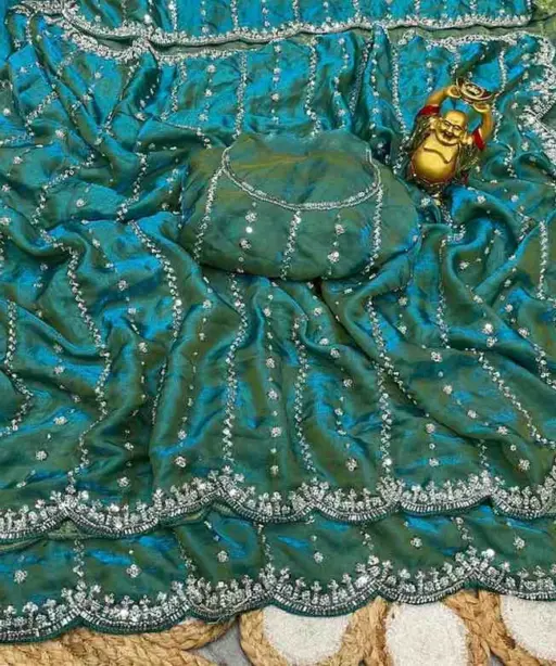 Kc 75 Space Silk Sequence Handworked Designer Saree Collection