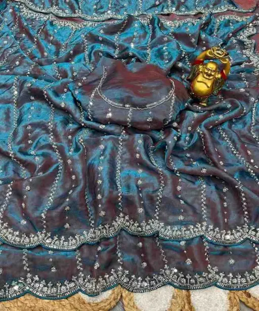 Kc 75 Space Silk Sequence Handworked Designer Saree Collection