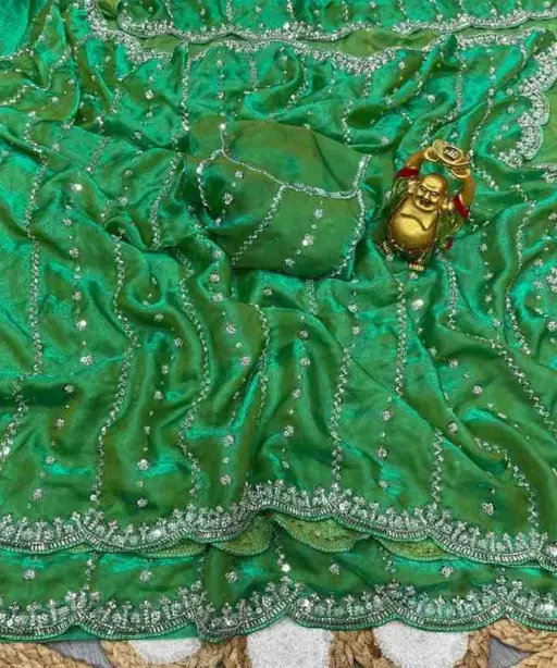 Kc 75 Space Silk Sequence Handworked Designer Saree Collection