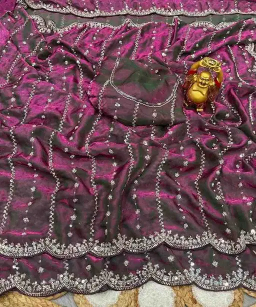 Kc 75 Space Silk Sequence Handworked Designer Saree Collection