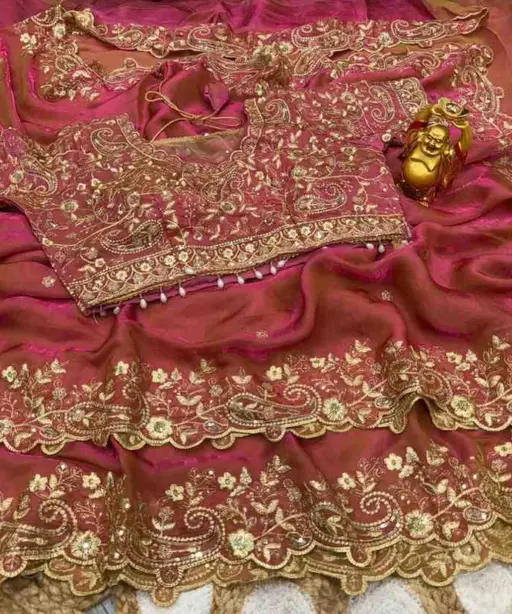 Kc 96 Space Silk Dual Shade Zari Worked Premium Saree Collection