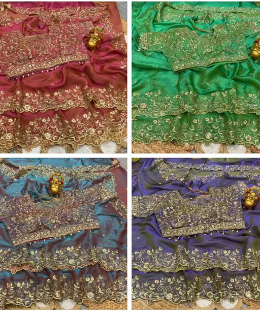 Kc 96 Space Silk Dual Shade Zari Worked Premium Saree Collection