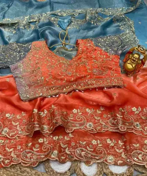 Kc 962 Space Silk Dual Shade Zari Worked Designer Saree Collection