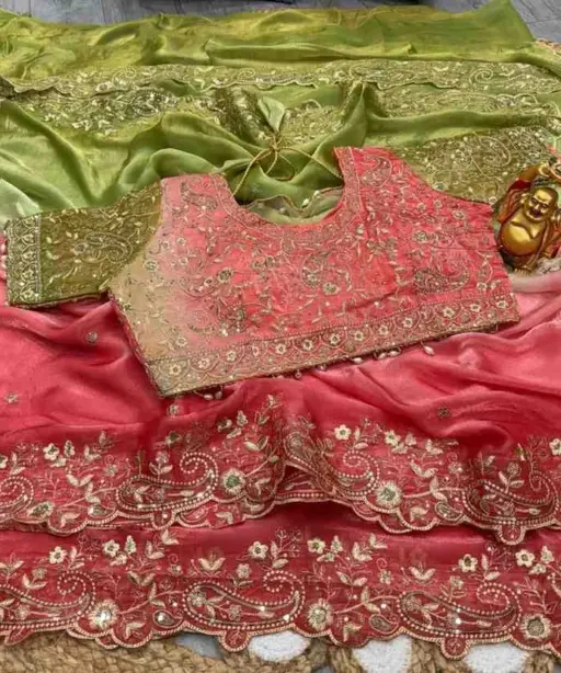 Kc 962 Space Silk Dual Shade Zari Worked Designer Saree Collection