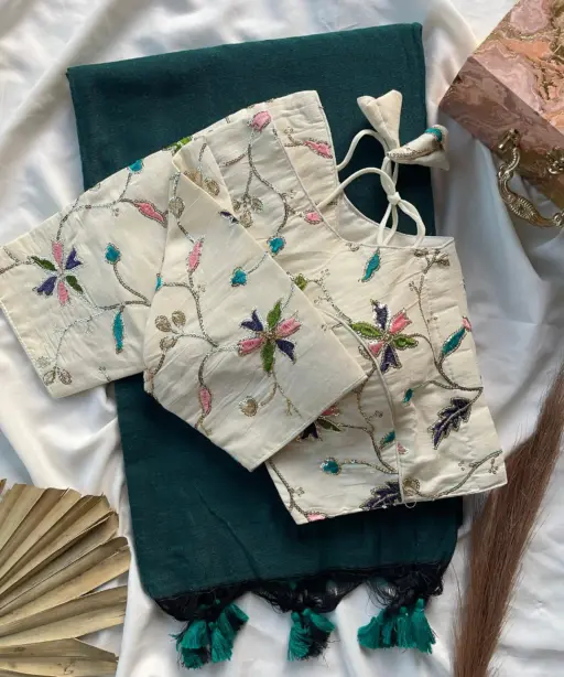 Khadi Work Vol 1 Cotton Saree with Designer Blouse