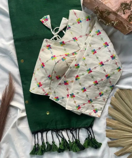 Khadi Work Vol 2 Cotton Saree Sequence Work Blouse Collection