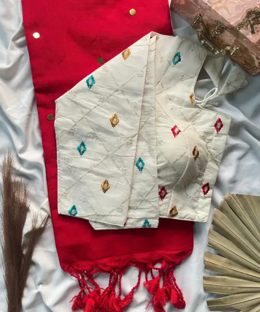 Khadi Work Vol 2 Cotton Saree Sequence Work Blouse Collection