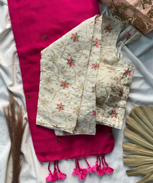 Khadi Work Vol 2 Cotton Saree Sequence Work Blouse Collection