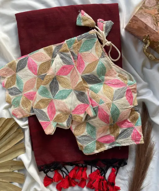 Khadi Work Vol 3 Cotton Saree Designer with Work Blouse Collection