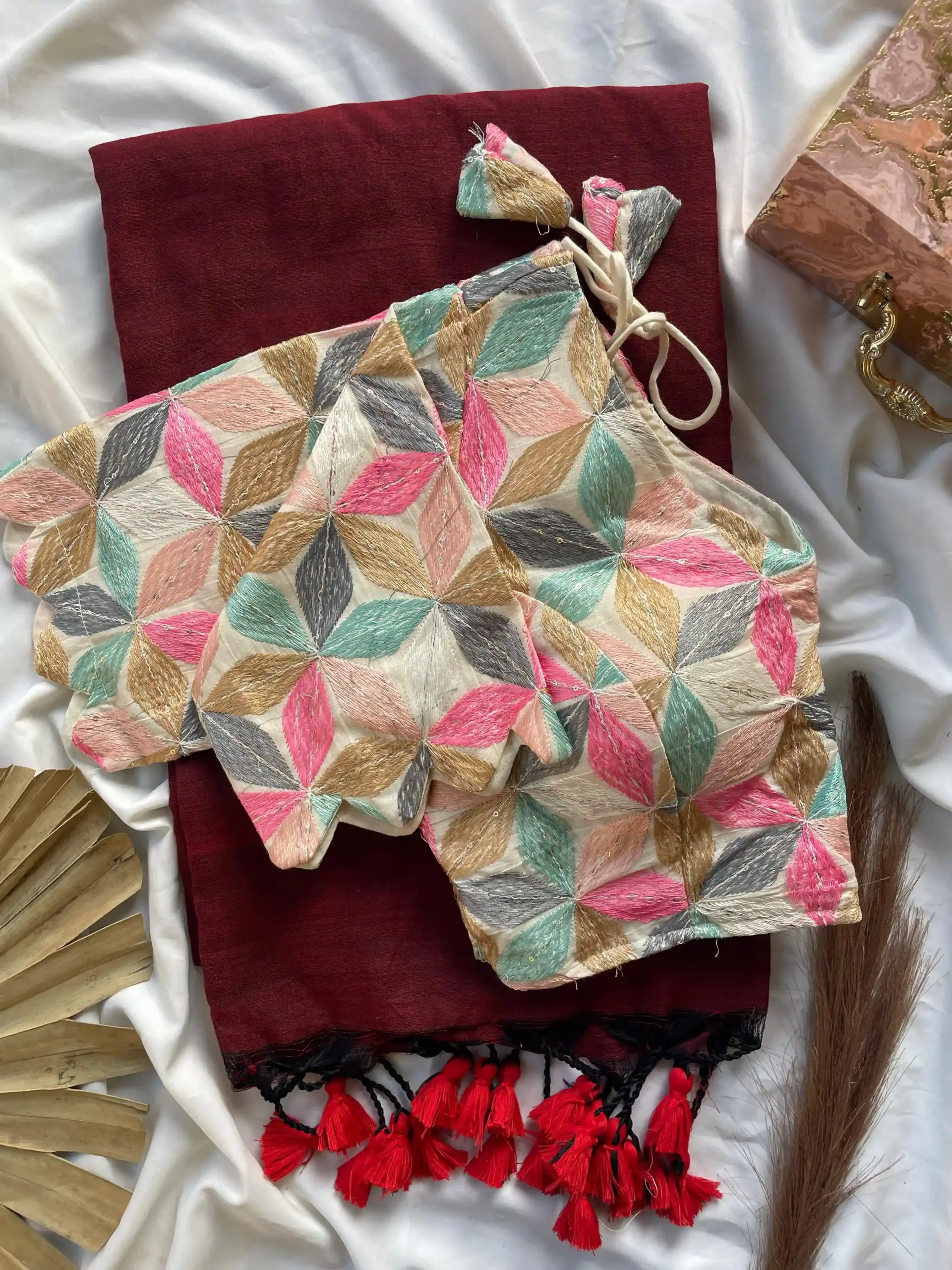 Khadi Work Vol 3 Cotton Saree Designer with Work Blouse Collection