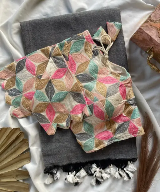 Khadi Work Vol 3 Cotton Saree Designer with Work Blouse Collection