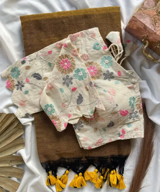 Khadi Work Vol 3 Cotton Saree Designer with Work Blouse Collection