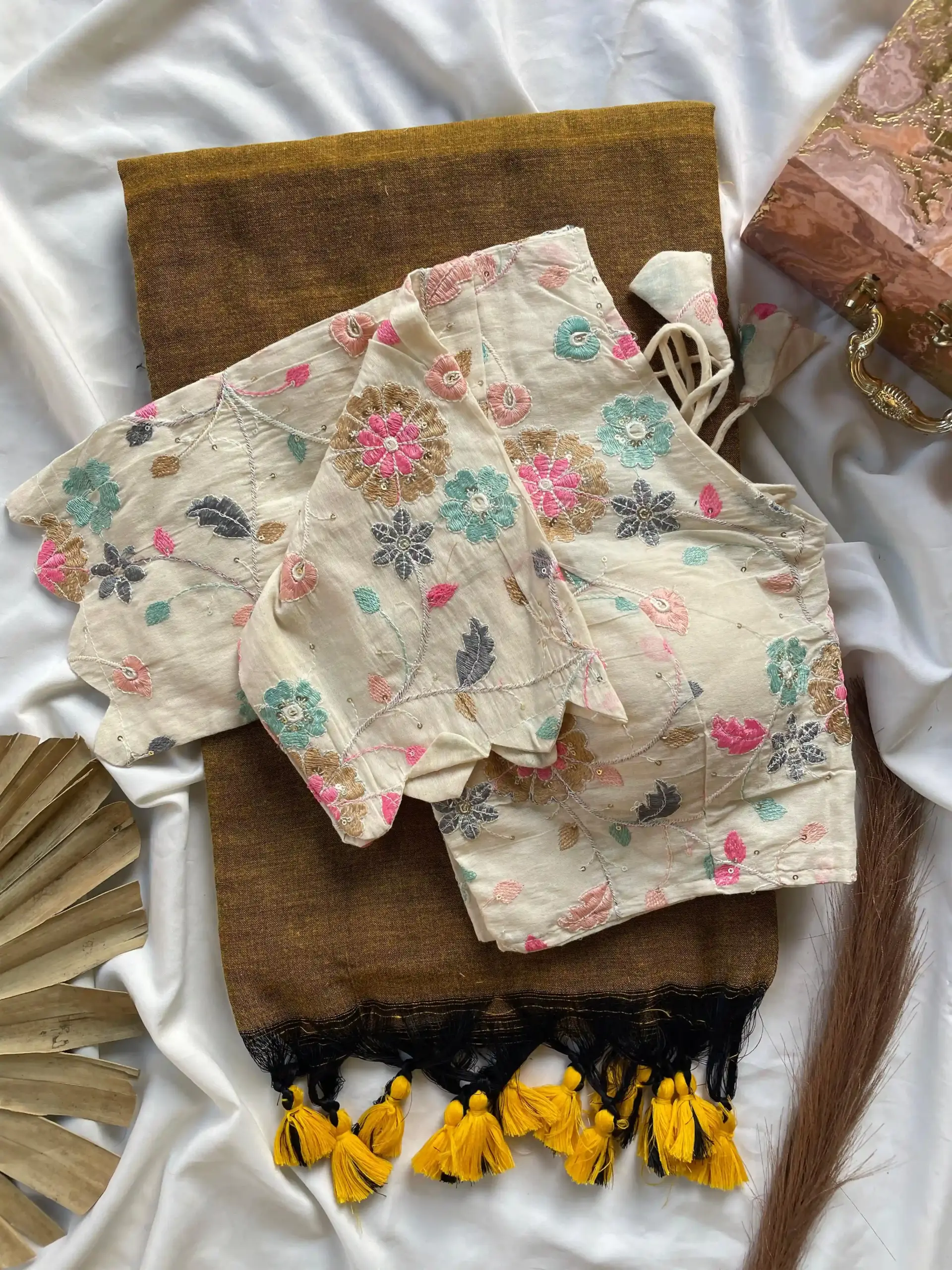 Khadi Work Vol 3 Cotton Saree Designer with Work Blouse Collection