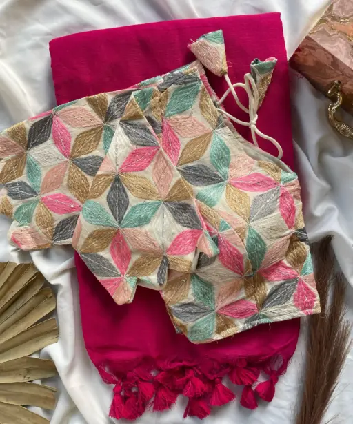 Khadi Work Vol 3 Cotton Saree Designer with Work Blouse Collection