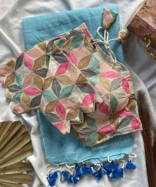 Khadi Work Vol 3 Cotton Saree Designer with Work Blouse Collection