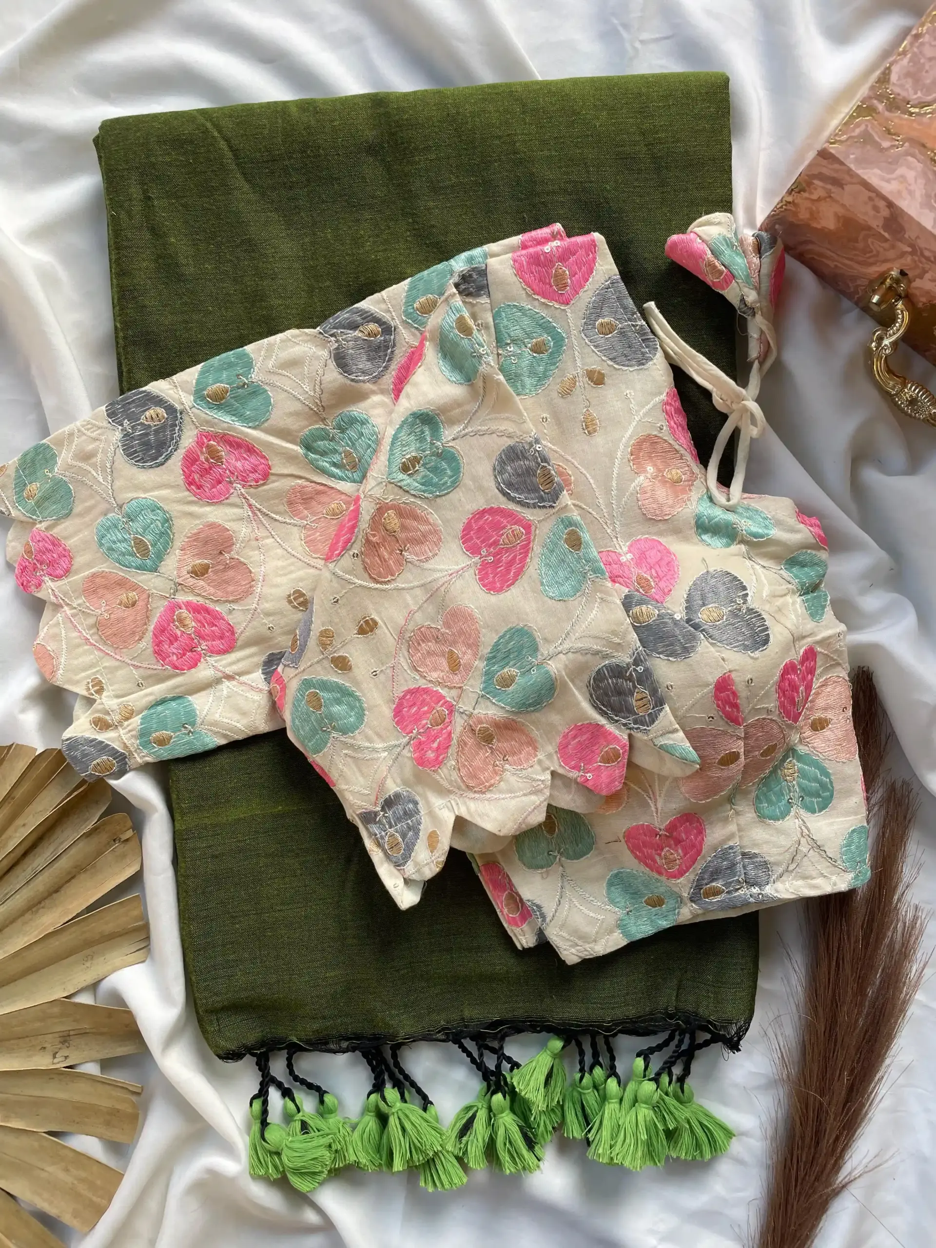 Khadi Work Vol 3 Cotton Saree Designer with Work Blouse Collection