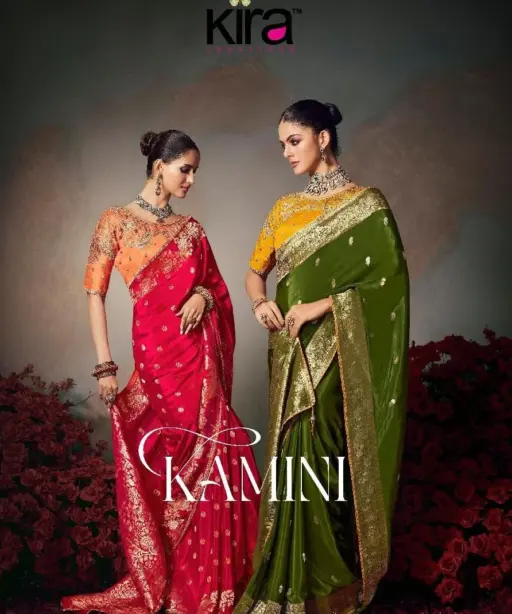 Kira Kamini 8201 to 8206 Chiniya Silk Wedding Wear Saree Collection