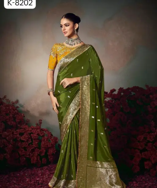Kira Kamini 8201 to 8206 Chiniya Silk Wedding Wear Saree Collection