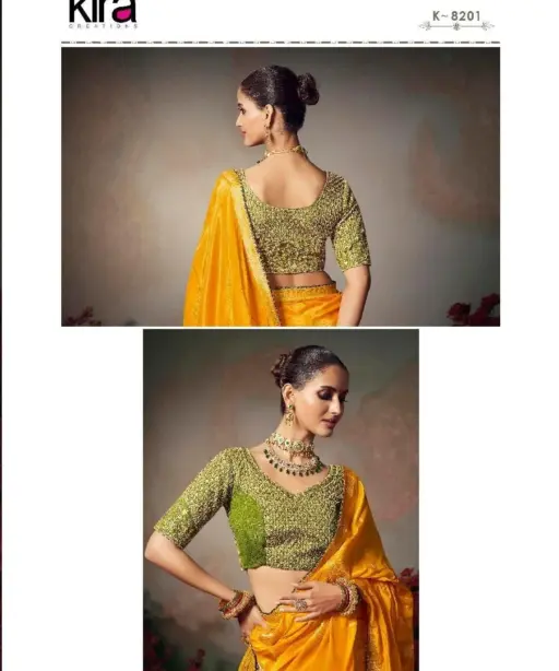 Kira Kamini 8201 to 8206 Chiniya Silk Wedding Wear Saree Collection