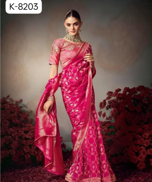 Kira Kamini 8201 to 8206 Chiniya Silk Wedding Wear Saree Collection