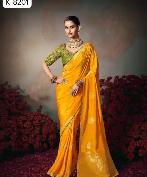 Kira Kamini 8201 to 8206 Chiniya Silk Wedding Wear Saree Collection
