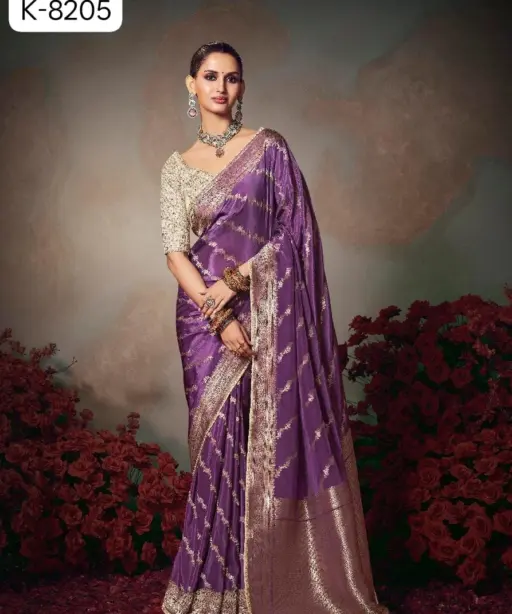 Kira Kamini 8201 to 8206 Chiniya Silk Wedding Wear Saree Collection