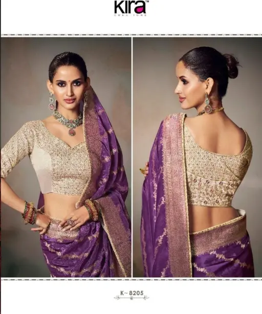 Kira Kamini 8201 to 8206 Chiniya Silk Wedding Wear Saree Collection