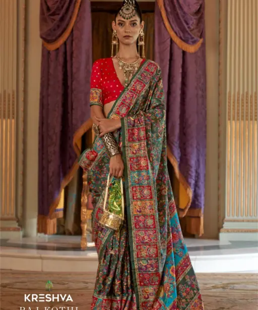Kreshva Raj Kothi Silk Printed Festival Saree Collection
