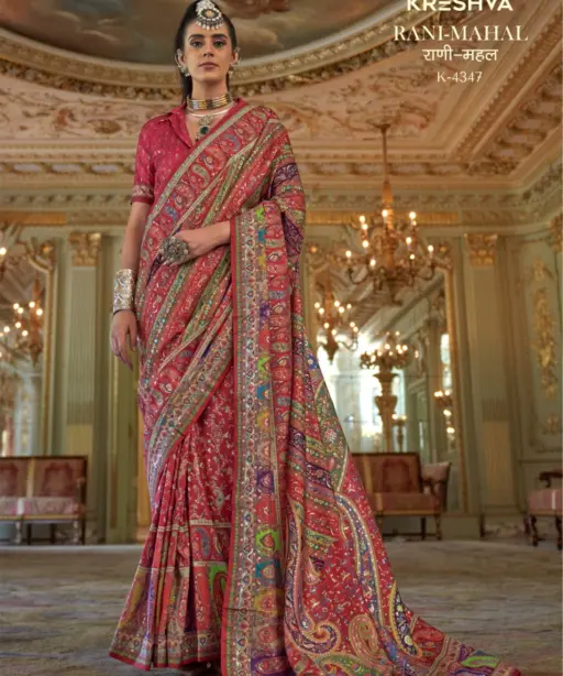 Kreshva Rani Mahal Silk Printed Glory Finish Saree Collection