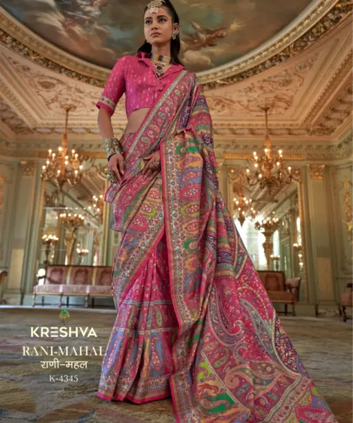 Kreshva Rani Mahal Silk Printed Glory Finish Saree Collection