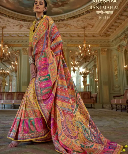 Kreshva Rani Mahal Silk Printed Glory Finish Saree Collection