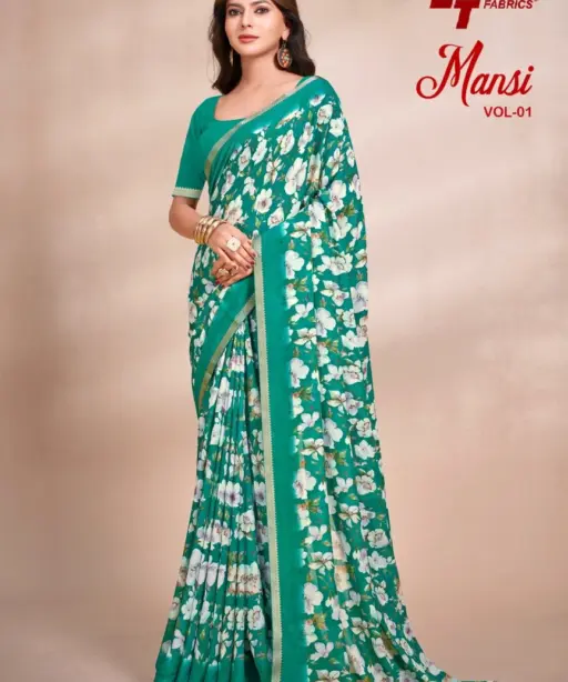 Lt Mansi Vol 1 Micro Renial Casual Wear Saree Collection