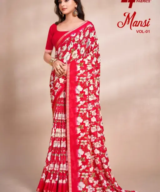 Lt Mansi Vol 1 Micro Renial Casual Wear Saree Collection