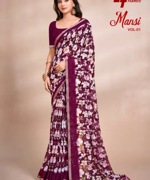 Lt Mansi Vol 1 Micro Renial Casual Wear Saree Collection