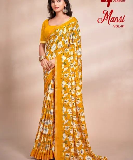 Lt Mansi Vol 1 Micro Renial Casual Wear Saree Collection