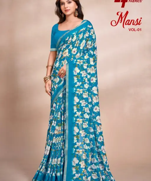 Lt Mansi Vol 1 Micro Renial Casual Wear Saree Collection