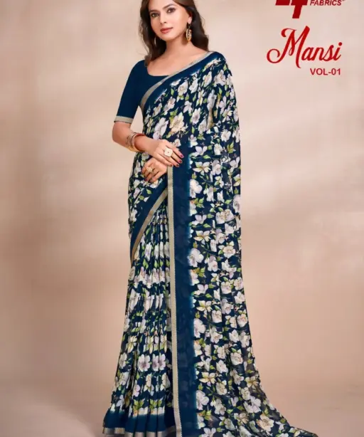 Lt Mansi Vol 1 Micro Renial Casual Wear Saree Collection