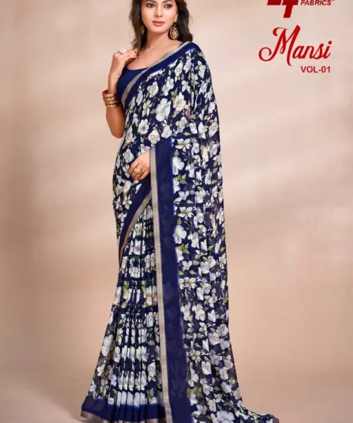 Lt Mansi Vol 1 Micro Renial Casual Wear Saree Collection